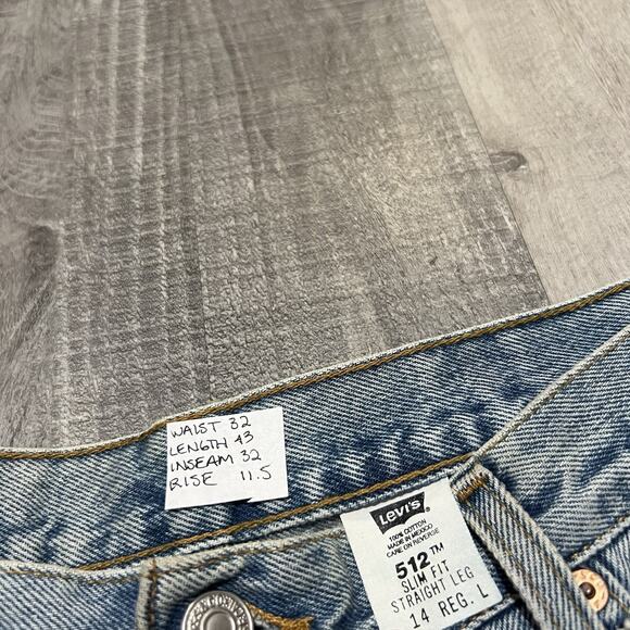 VTG Levis 512 Womens Faded Jeans 90s Slim Fit Straight Leg Denim Size 32x32 - Picture 5 of 6